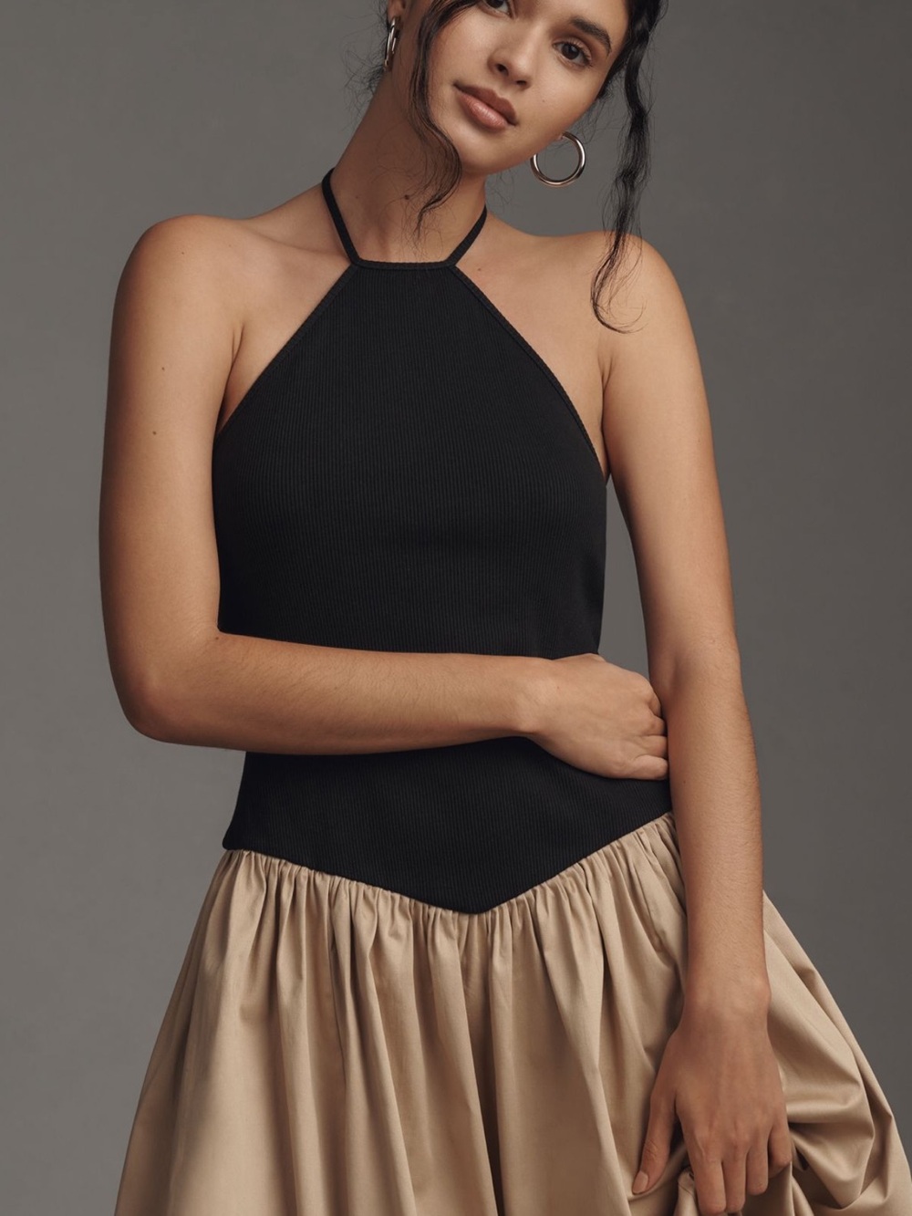 Maeve Halter Basque-Waist
Twofer Midi Dress from Anthropologie Size Small